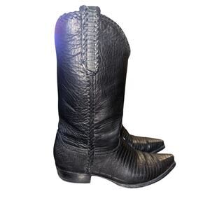 ⭐️ Men’s Old Gringo Black Leather / Lizard Western Cowboy Boots Size 12 D